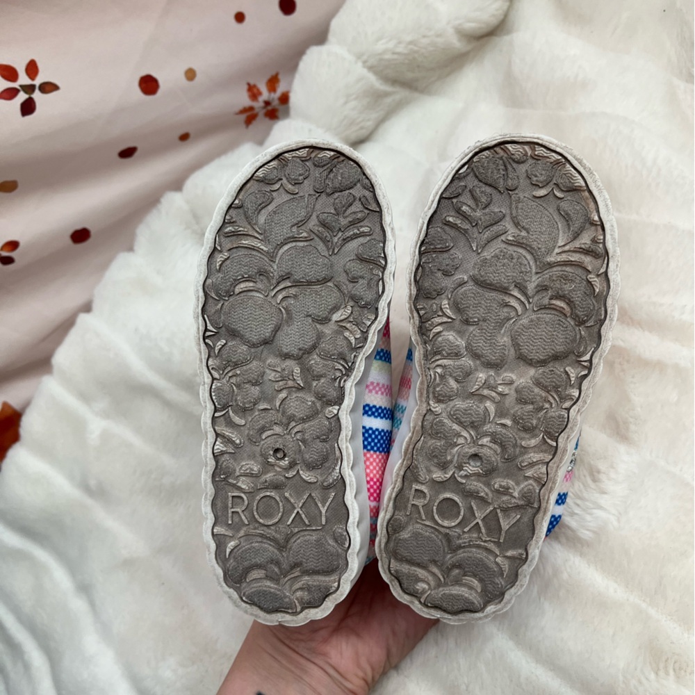 Roxy Sheilahh Toddler Girl 9 Pink Blue Stripe Spring Casual Cali Surfer Sneakers - Picture 5 of 9